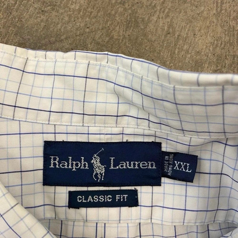 Vintage Ralph Lauren Striped Button Down Polo Shirt Size XXL